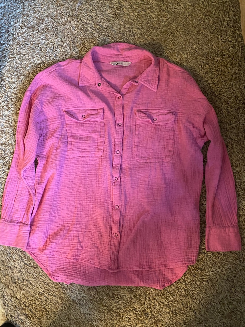 SO Pink Button-Front Shirt